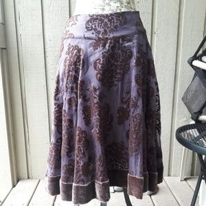 Odille (Anthropologie) burnout velvet skirt size 8
